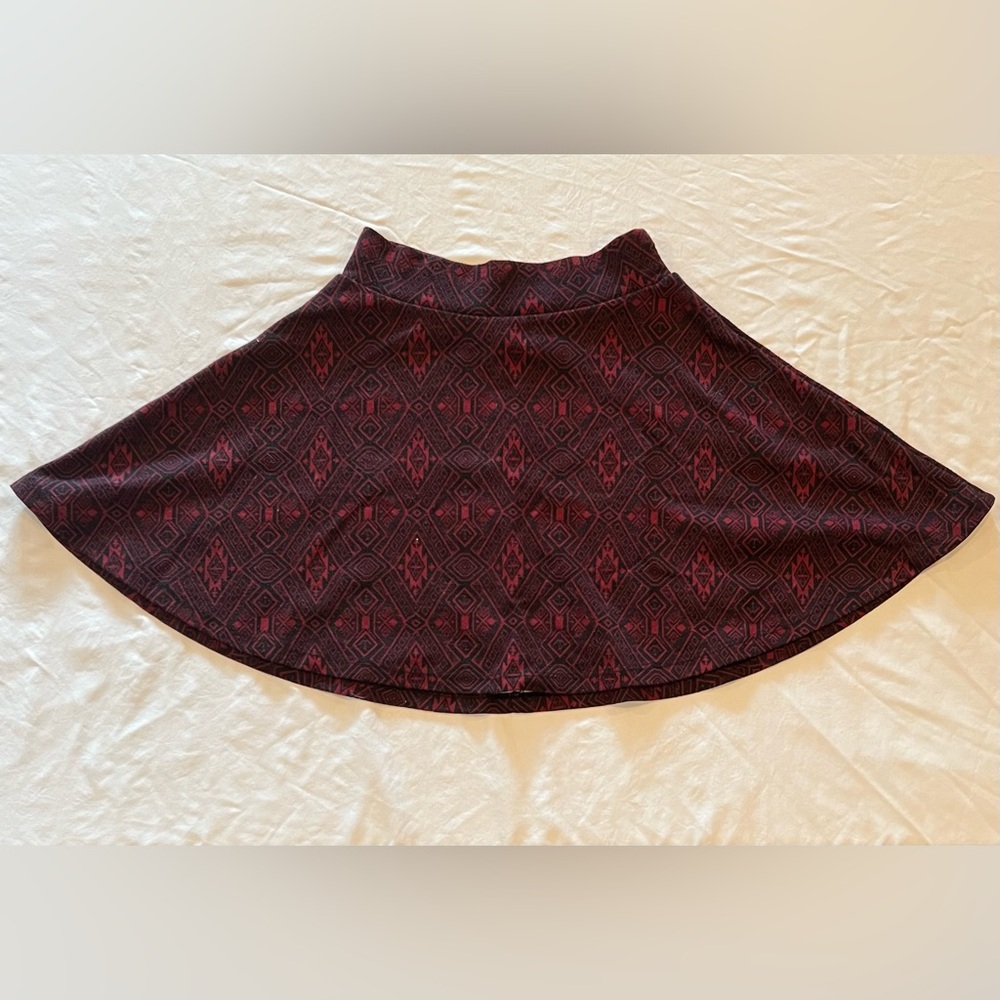 Red and Black Pattern Skirt